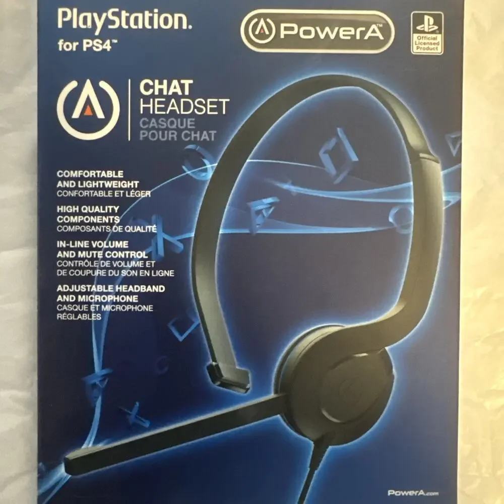 Headset for Sony PlayStation 4 PS4 – Black – Lightweight Wired Mic